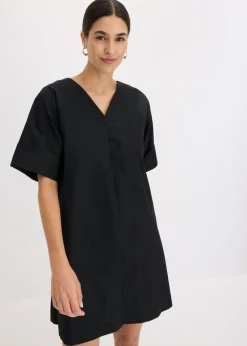 bonprix bonprix Vestido tipo túnica de algodón orgánico puro Negro New