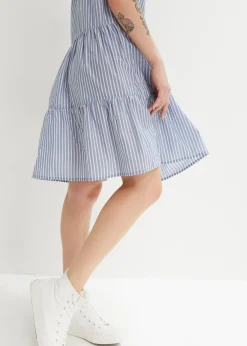 bonprix bonprix Vestido tipo túnica de algodón puro para verano índigo claro-blanco rayas verticales Online