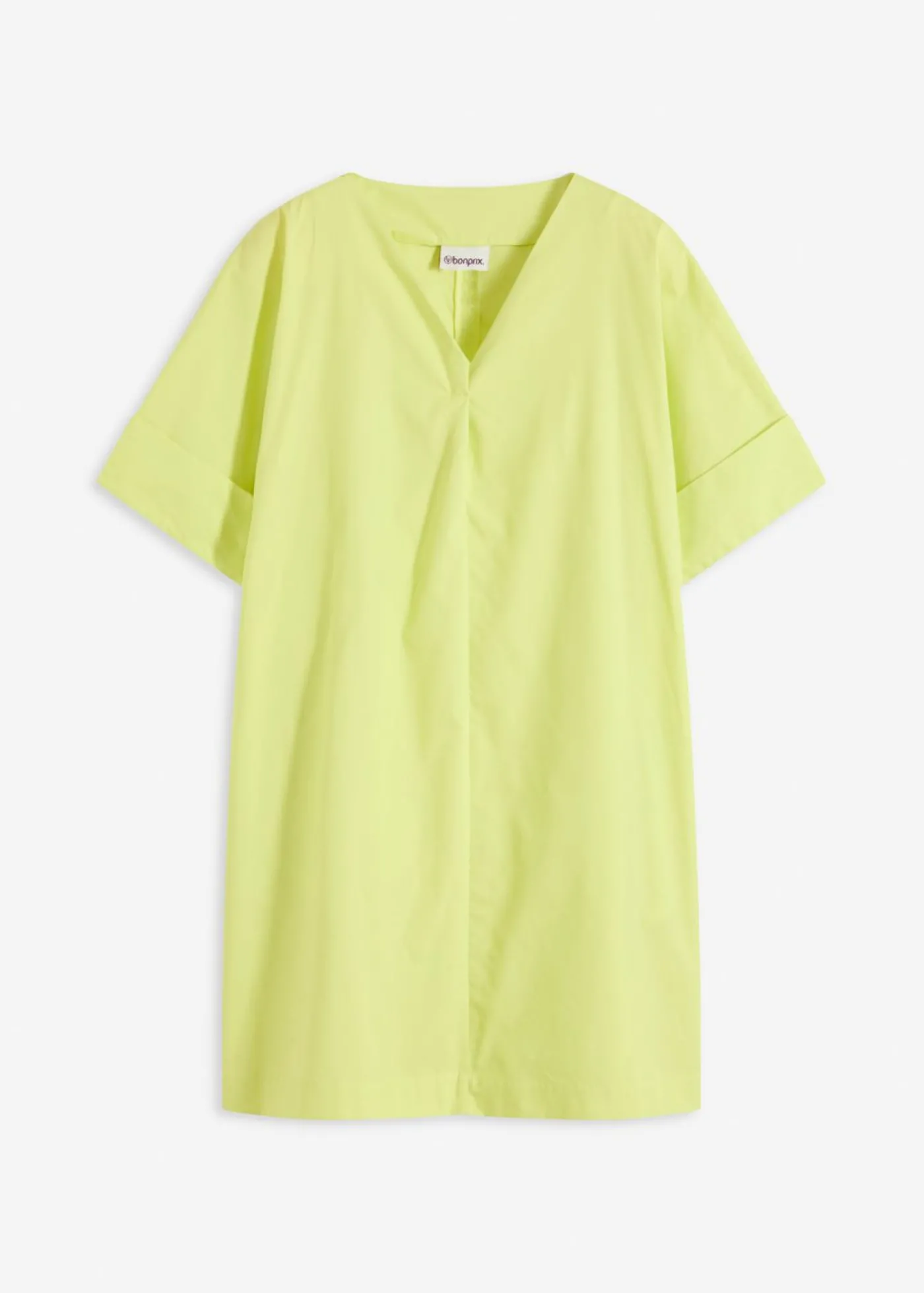 bonprix bonprix Vestido tipo túnica de algodón orgánico puro Amarillo cítrico Hot