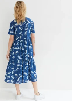bonprix bonprix Vestido tipo túnica de largo midi azul genciana Clearance