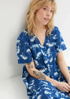 bonprix bonprix Vestido tipo túnica de largo midi azul genciana Clearance