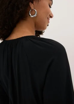 bonprix bonprix Vestido tipo túnica de mezcla de viscosa fluida Negro New