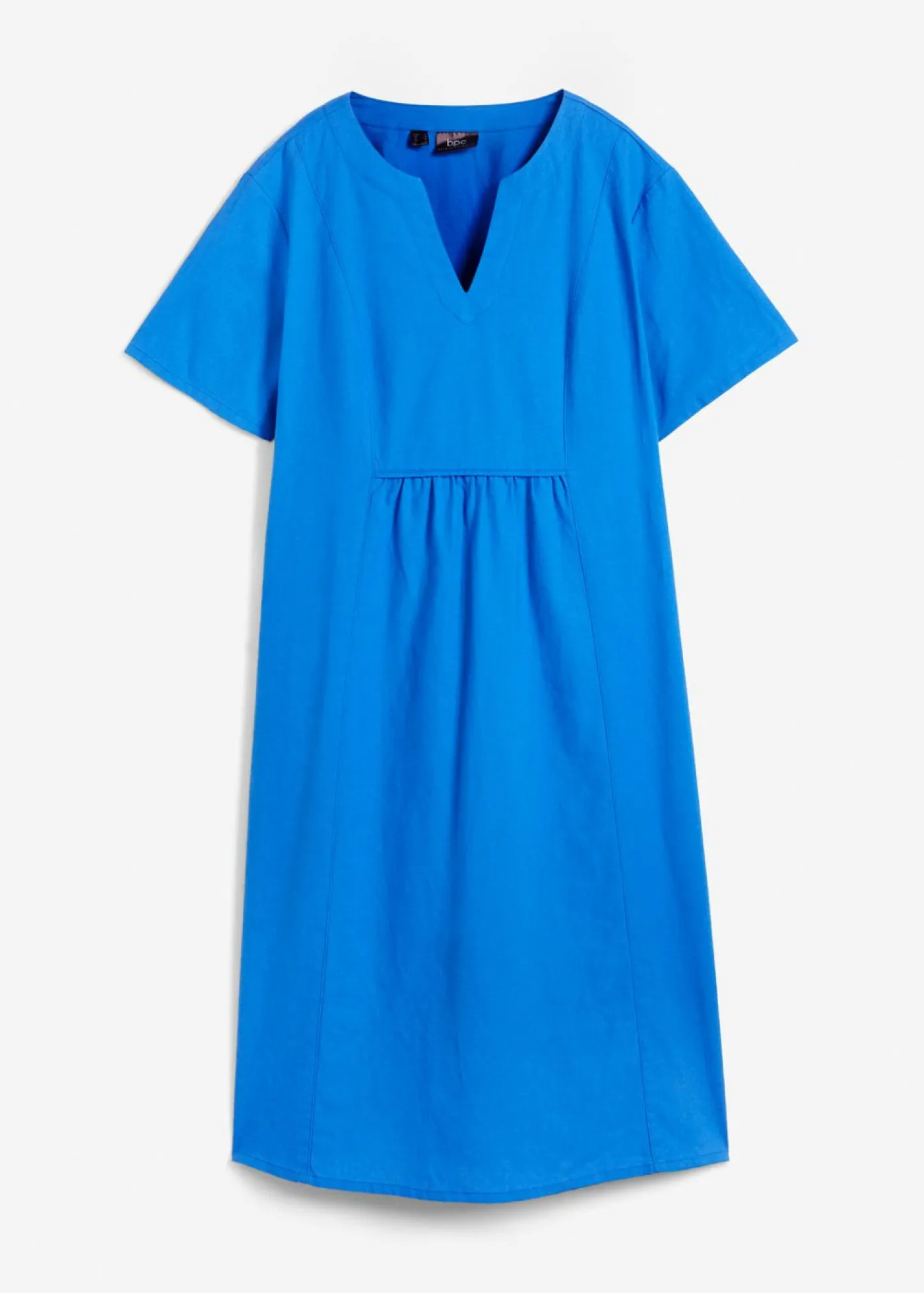 bonprix bonprix Vestido tipo túnica de mezcla de lino y algodón con bolsillos Azur Clearance