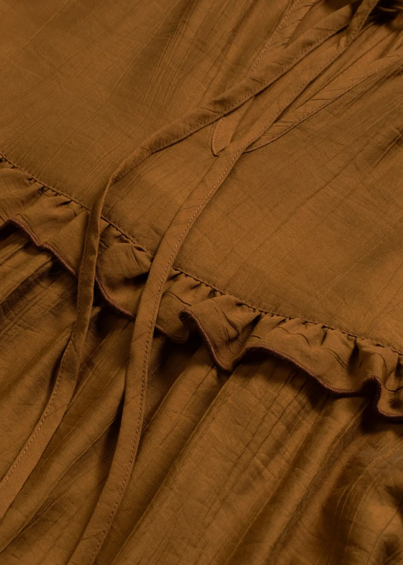 bonprix bonprix Vestido tipo túnica de mezcla de viscosa fina Marrón coñac Sale