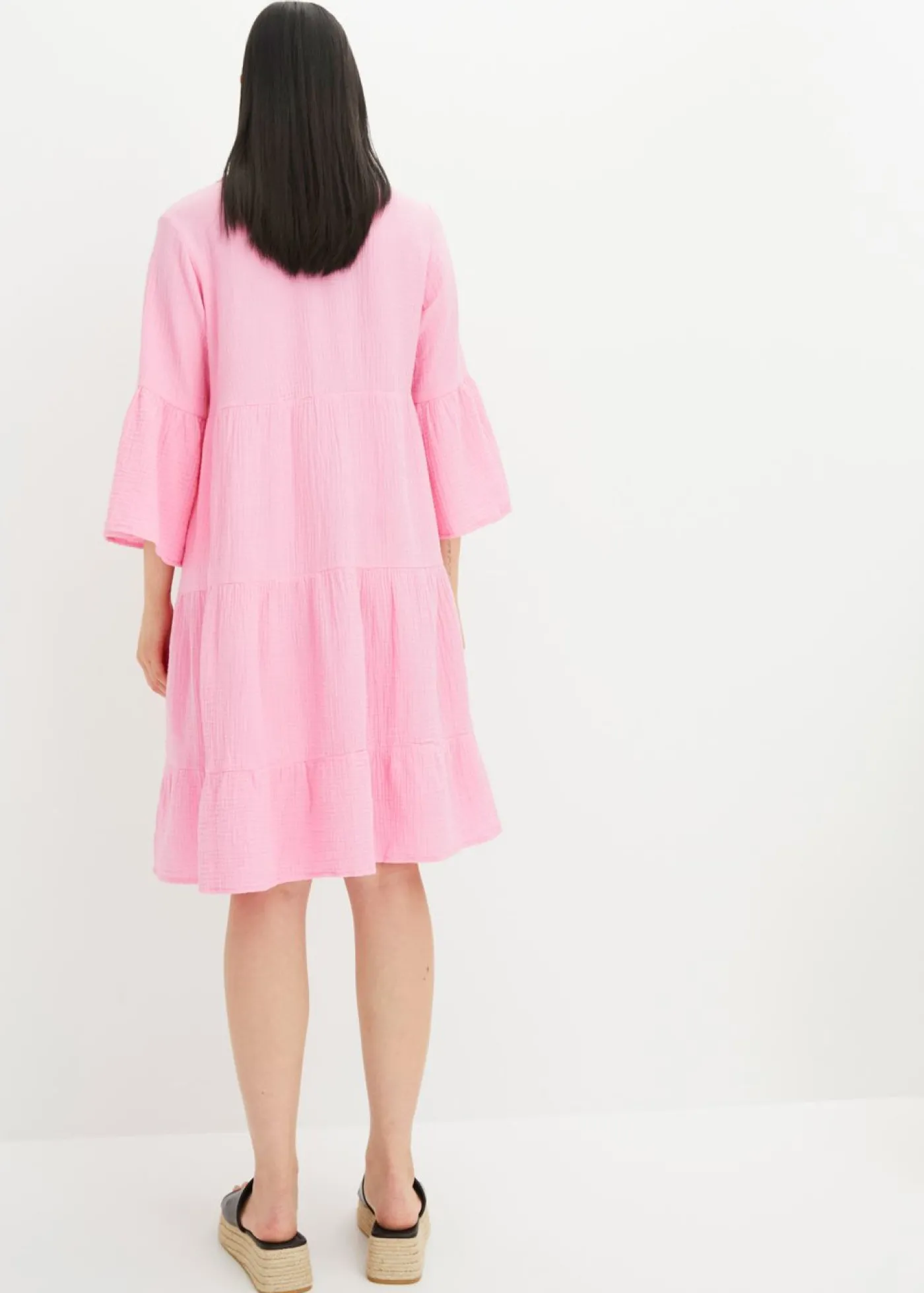 bonprix bonprix Vestido tipo túnica de muselina Rosa Outlet