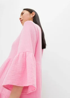 bonprix bonprix Vestido tipo túnica de muselina Rosa Outlet