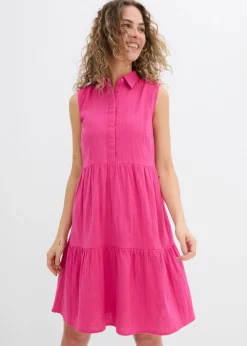 bonprix bonprix Vestido tipo túnica de muselina ligera fucsia Best