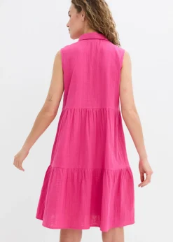 bonprix bonprix Vestido tipo túnica de muselina ligera fucsia Best