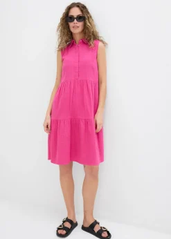 bonprix bonprix Vestido tipo túnica de muselina ligera fucsia Best