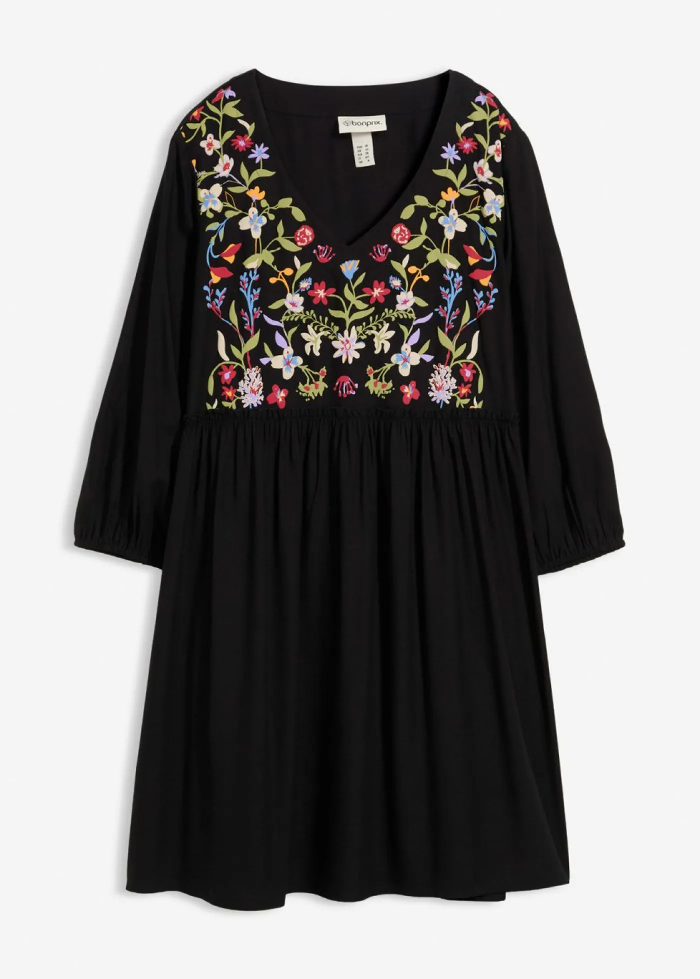 bonprix bonprix Vestido tipo túnica de viscosa fluida Negro Clearance