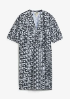 bonprix bonprix Vestido tipo túnica de viscosa fluida Negro-blanco lana Hot