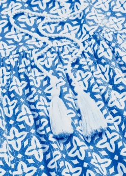 bonprix bonprix Vestido tipo túnica de viscosa suave Azul-blanco lana estampado Hot