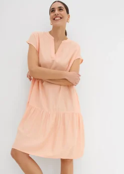 bonprix bonprix Vestido tipo túnica de viscosa fina Melocotón Clearance