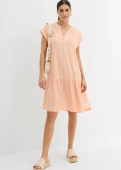 bonprix bonprix Vestido tipo túnica de viscosa fina Melocotón Clearance