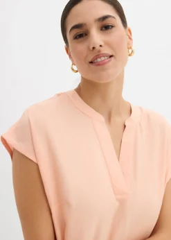 bonprix bonprix Vestido tipo túnica de viscosa fina Melocotón Clearance