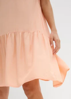 bonprix bonprix Vestido tipo túnica de viscosa fina Melocotón Clearance