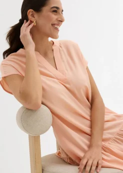 bonprix bonprix Vestido tipo túnica de viscosa fina Melocotón Clearance