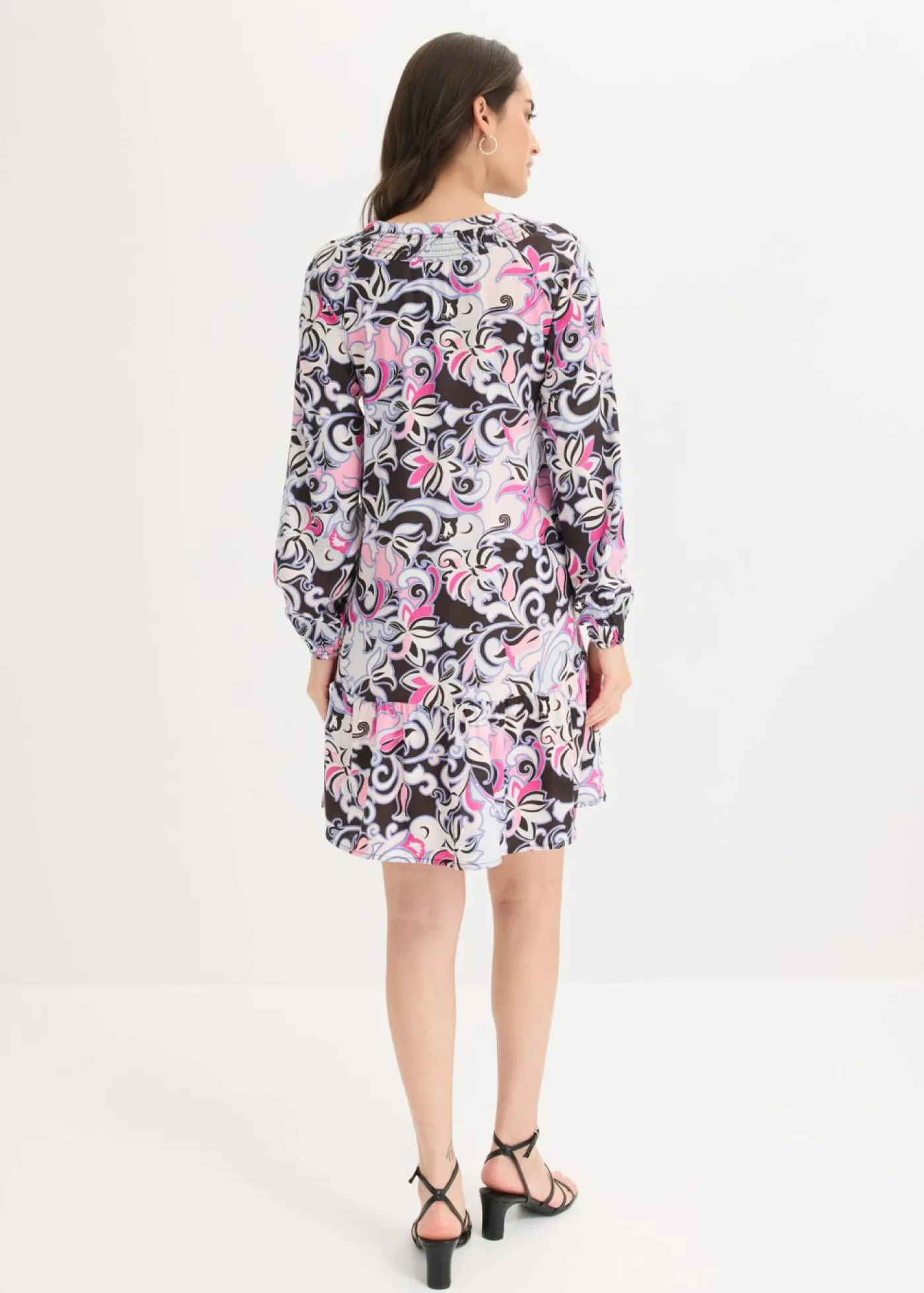 bonprix bonprix Vestido tipo túnica de viscosa fluida Negro Best