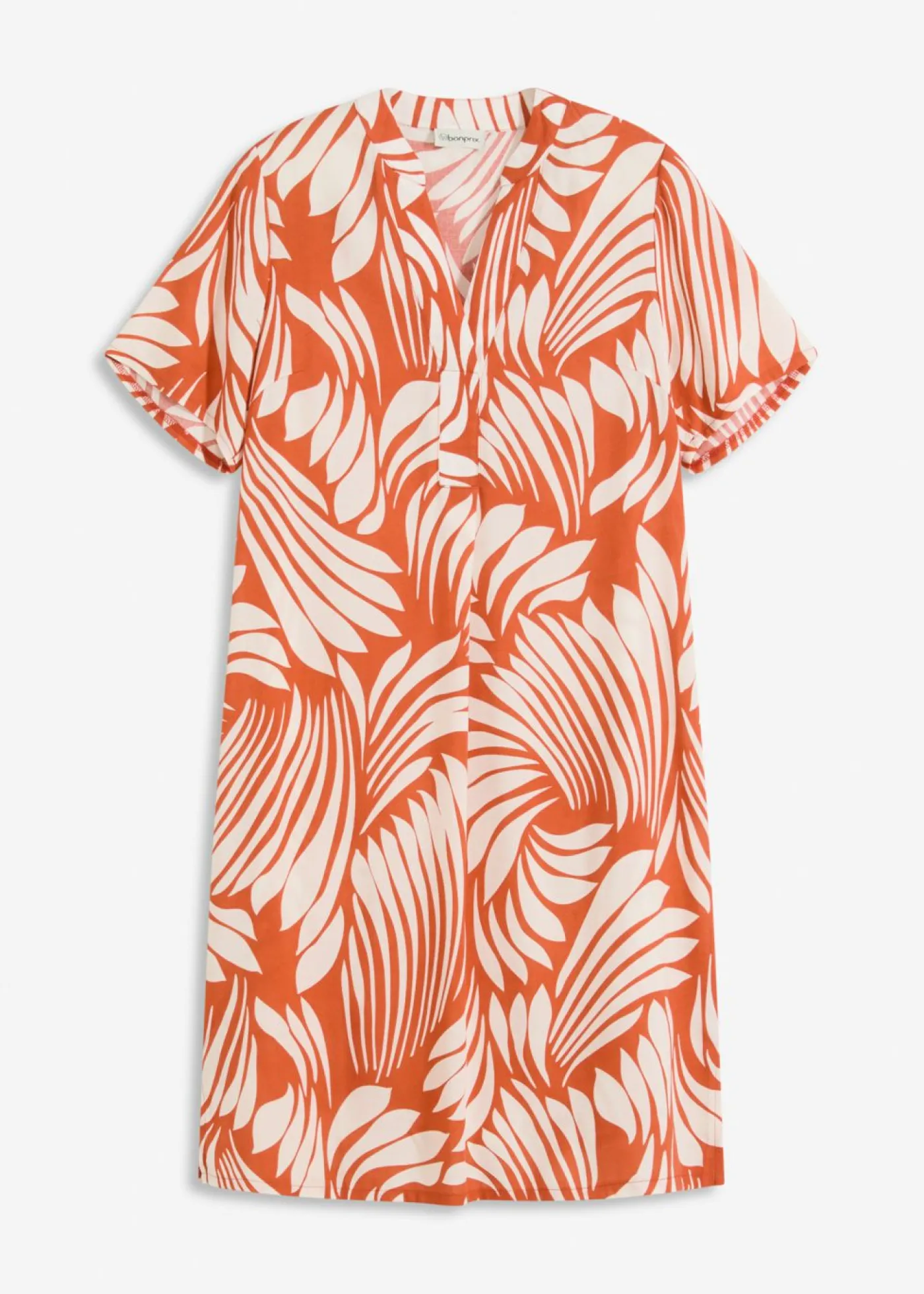 bonprix bonprix Vestido tipo túnica de viscosa fluida terracota-blanco lana New