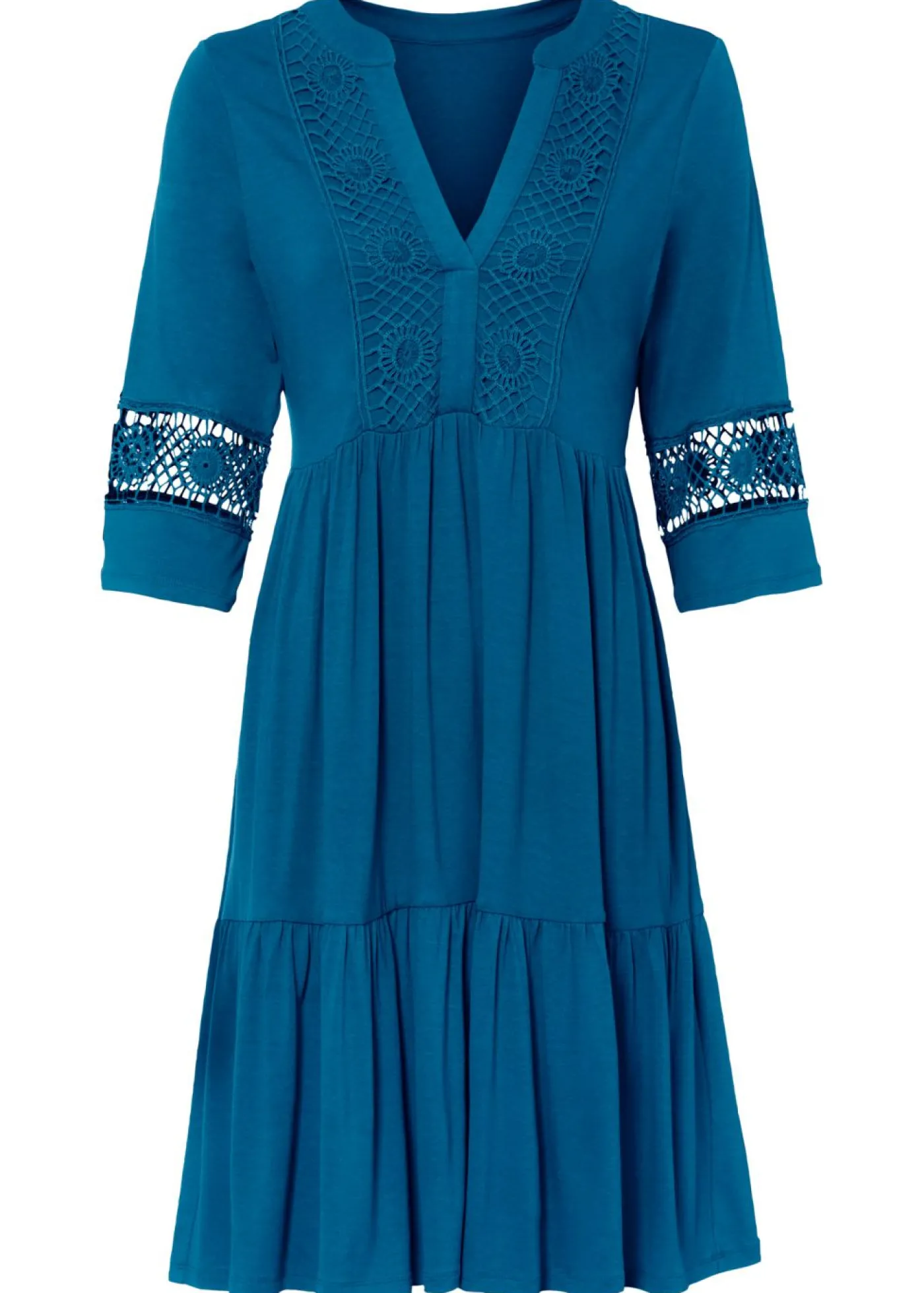 bonprix bonprix Vestido tipo túnica de viscosa suave azul atlántico Sale