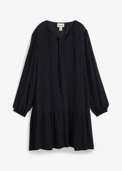 bonprix bonprix Vestido tipo túnica de viscosa fluida Negro Hot