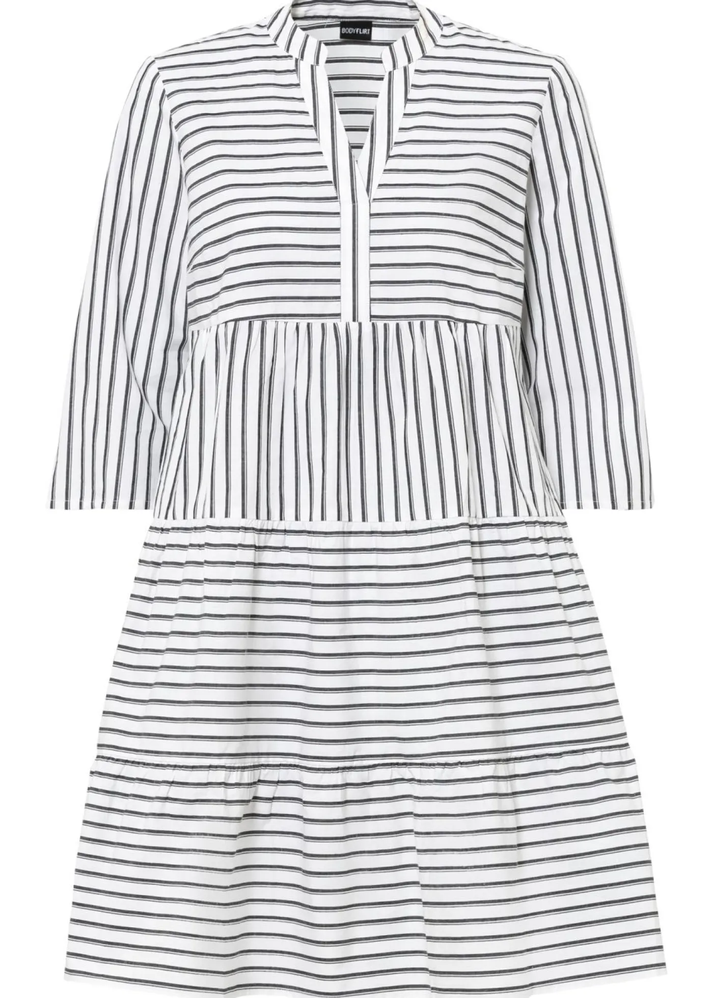 bonprix bonprix Vestido túnica Negro-blanco de rayas Discount