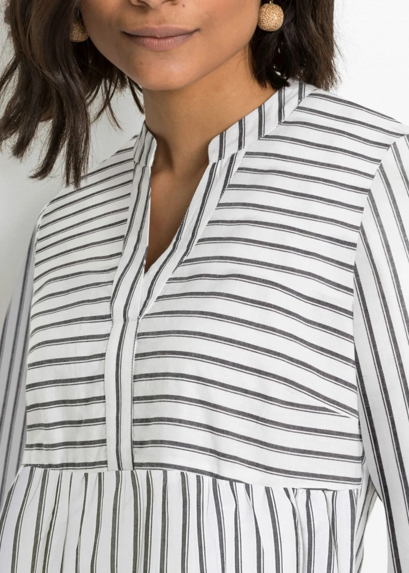 bonprix bonprix Vestido túnica Negro-blanco de rayas Discount