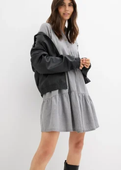 bonprix bonprix Vestido vaquero Denim gris claro desgastado Clearance