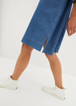 bonprix bonprix Vestido vaquero con bordado Denim claro con estampado gráfico Outlet