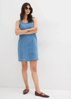 bonprix bonprix Vestido vaquero de algodón orgánico con elástico Denim hielo Clearance