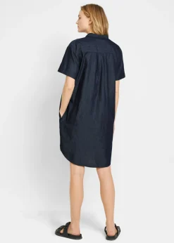 bonprix bonprix Vestido vaquero de manga corta Denim desgastado