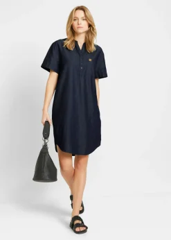 bonprix bonprix Vestido vaquero de manga corta Denim desgastado