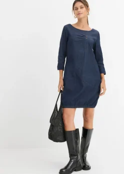 bonprix bonprix Vestido vaquero elástico Azul piedra oscuro Outlet