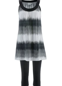 bonprix bonprix Vestido y leggings capri (2 piezas) Negro + blanco-negro Best