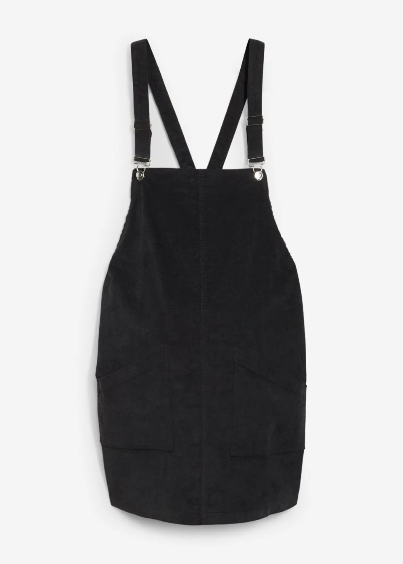 bonprix bonprix Vestido-peto premamá de pana de algodón elástico Gris oscuro