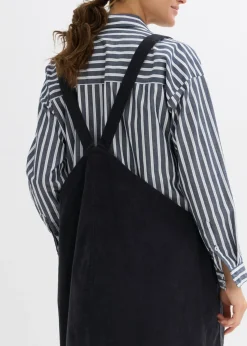 bonprix bonprix Vestido-peto premamá de pana de algodón elástico Gris oscuro