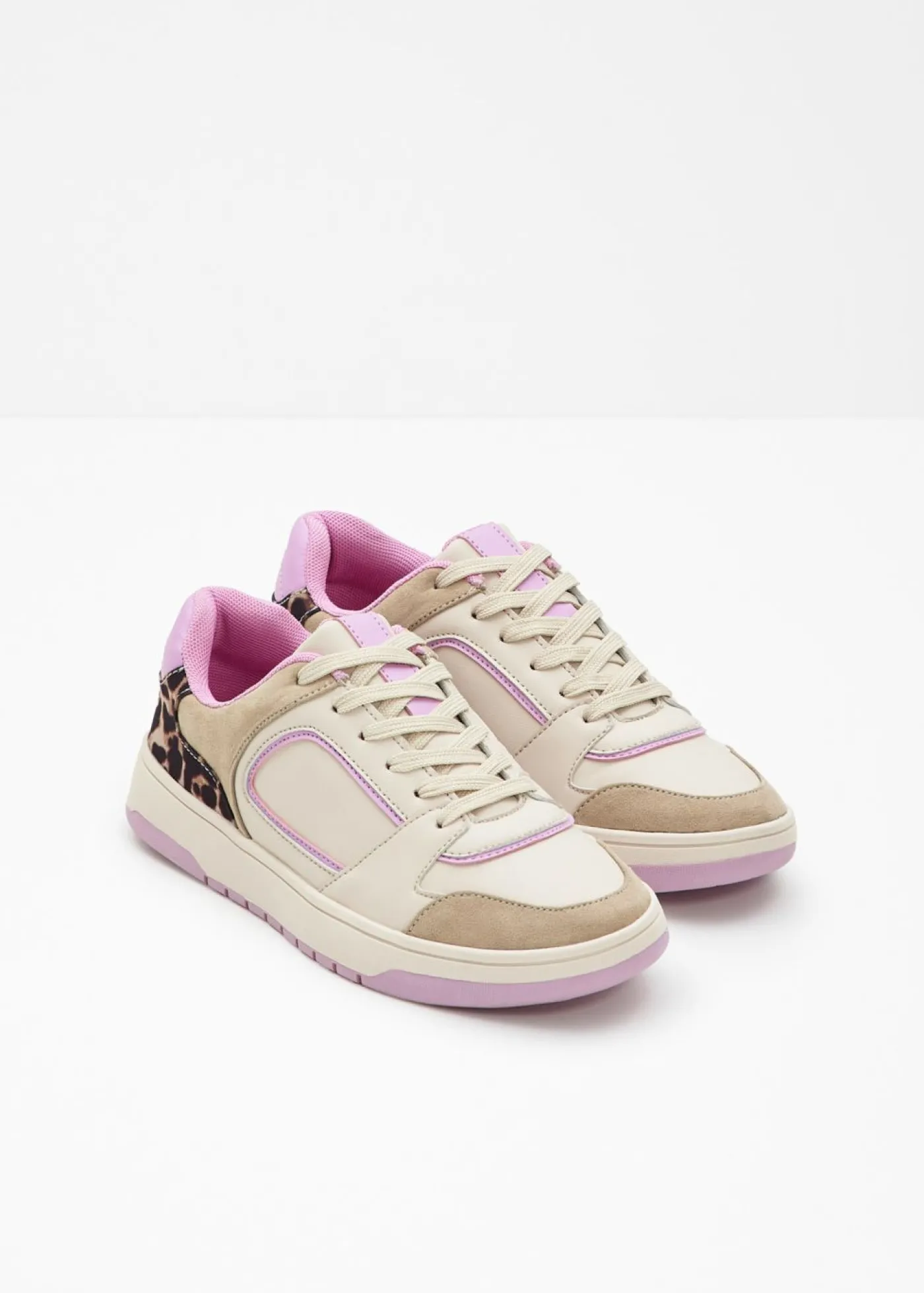 bonprix bonprix Zapatillas con detalles animales beige con estampado de leopardo/rosa orquídea Best