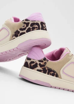 bonprix bonprix Zapatillas con detalles animales beige con estampado de leopardo/rosa orquídea Best
