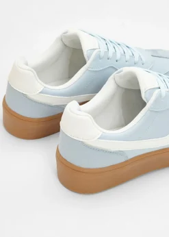 bonprix bonprix Zapatillas con plataforma de estilo retro Azul pálido/blanco Outlet