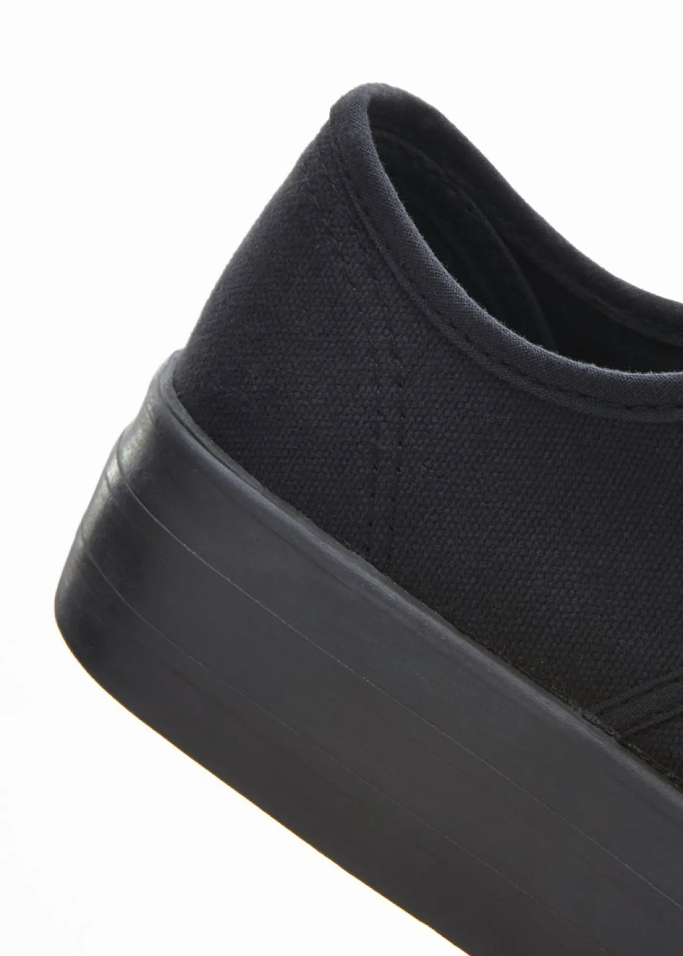 bonprix bonprix Zapatillas con plataforma de lona de algodón Negro