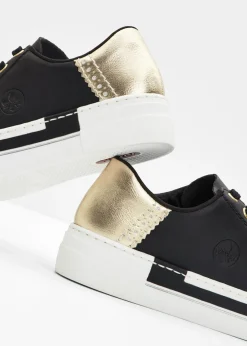 bonprix Rieker Zapatillas con plataforma de Rieker Negro-oro Best