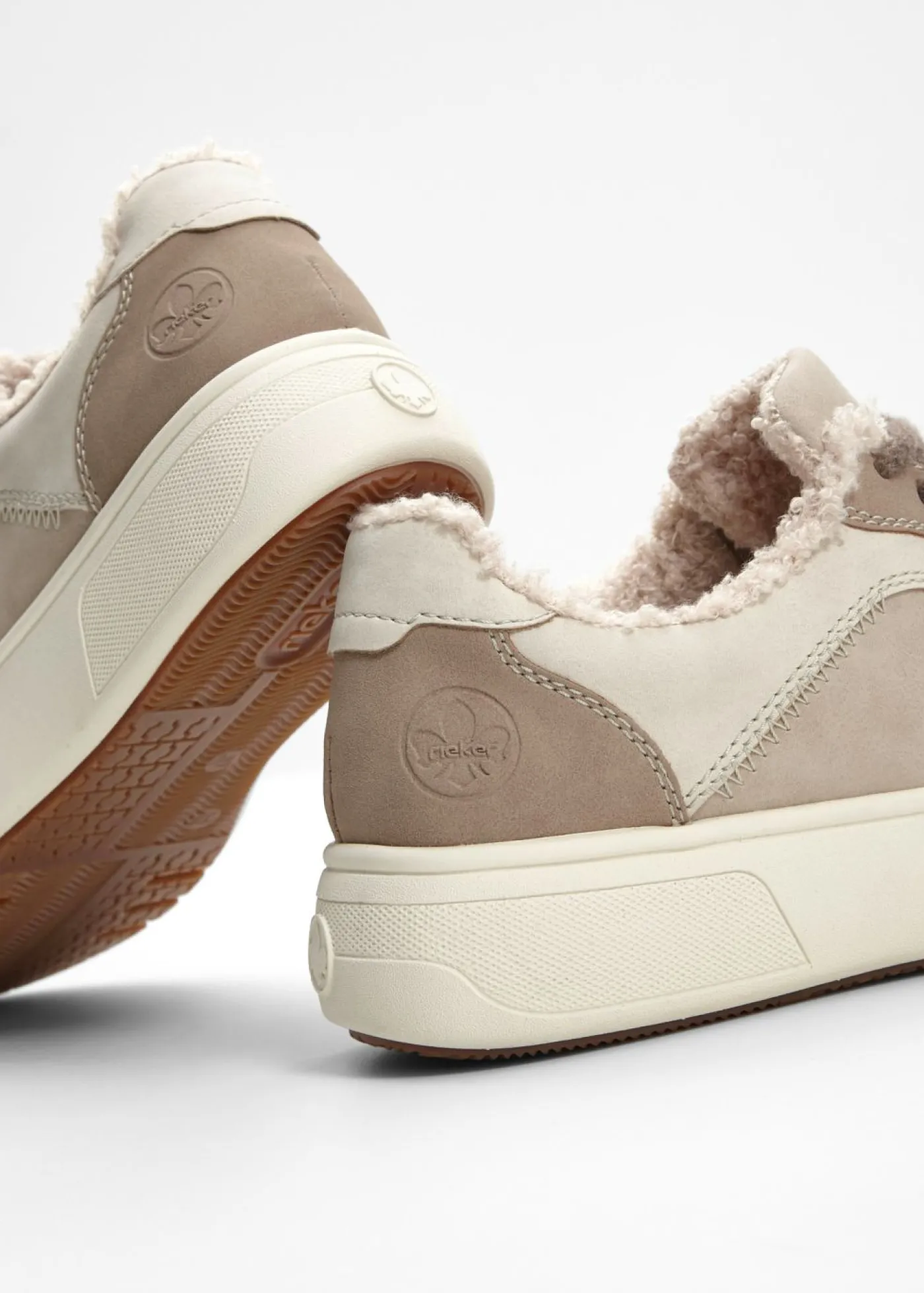 bonprix Rieker Zapatillas con plataforma cómodas y forradas de Rieker Beige Sale