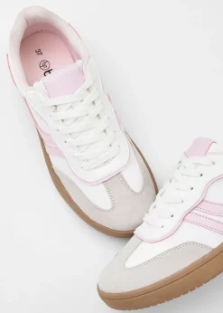 bonprix bonprix Zapatillas de aspecto retro Blanco-lila empolvado Online