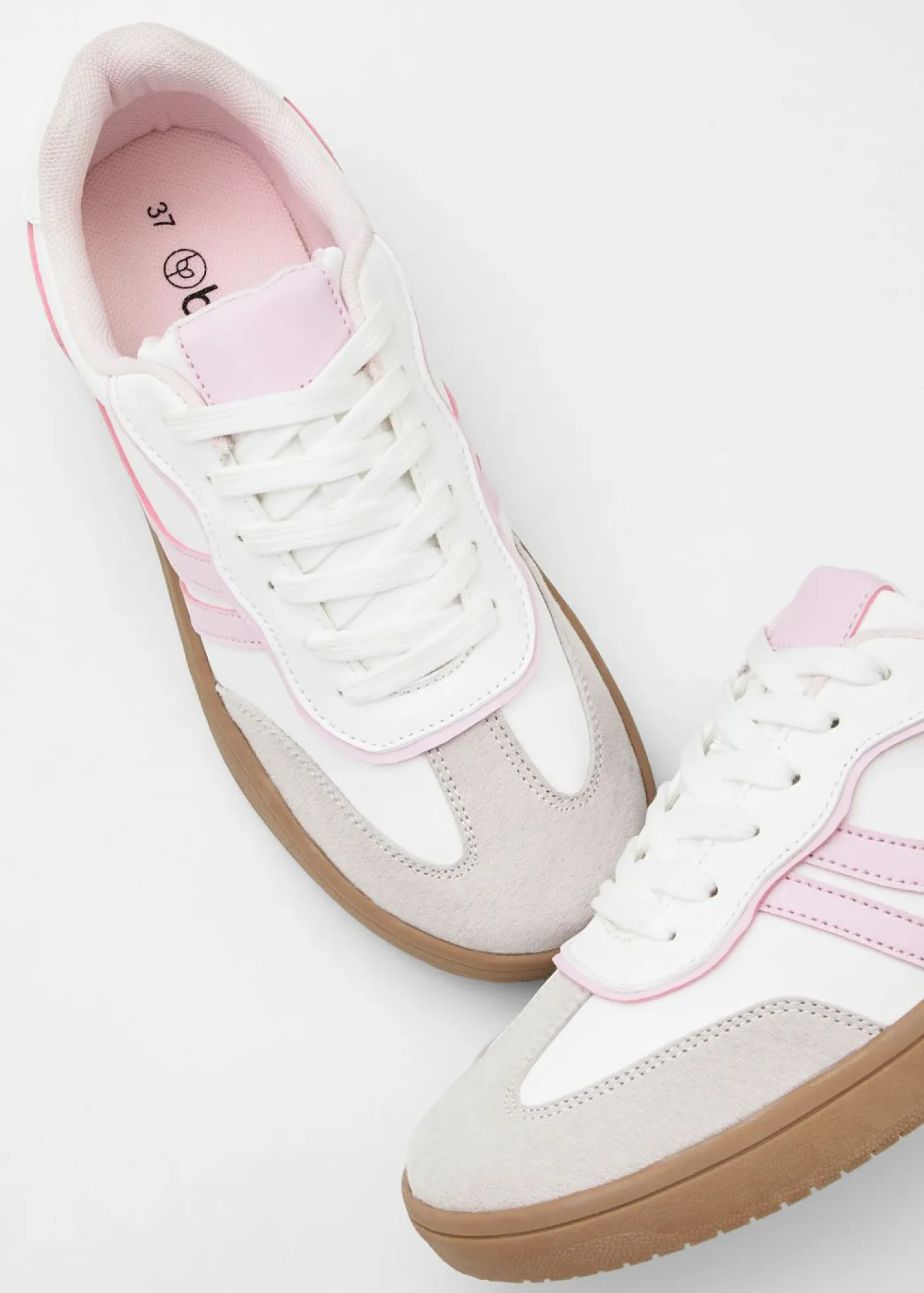 bonprix bonprix Zapatillas de aspecto retro Blanco-lila empolvado Online