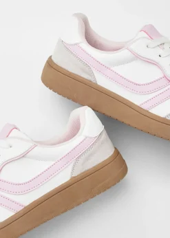 bonprix bonprix Zapatillas de aspecto retro Blanco-lila empolvado Online