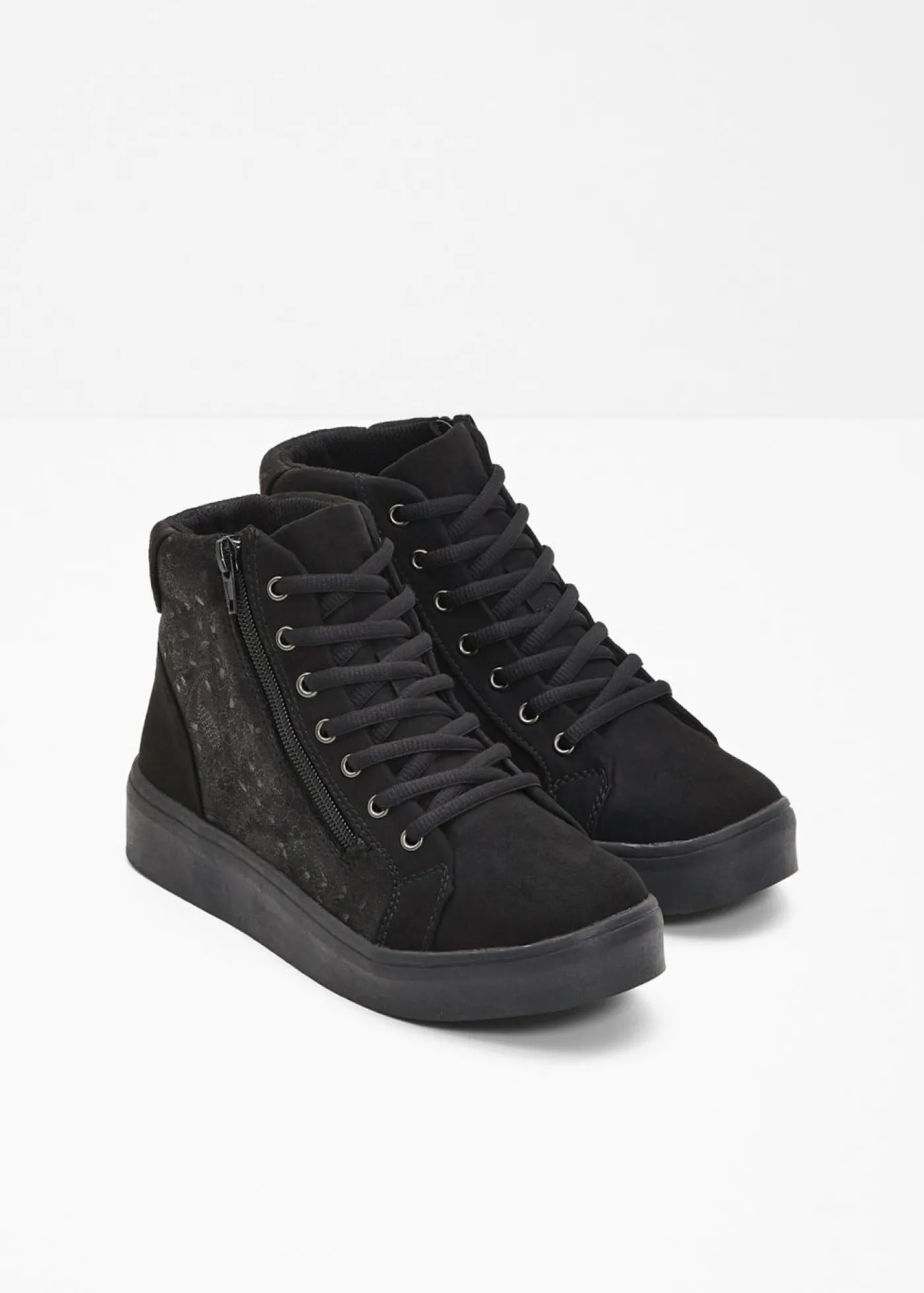 bonprix bonprix Zapatillas de caña alta con patrón floral Negro Best