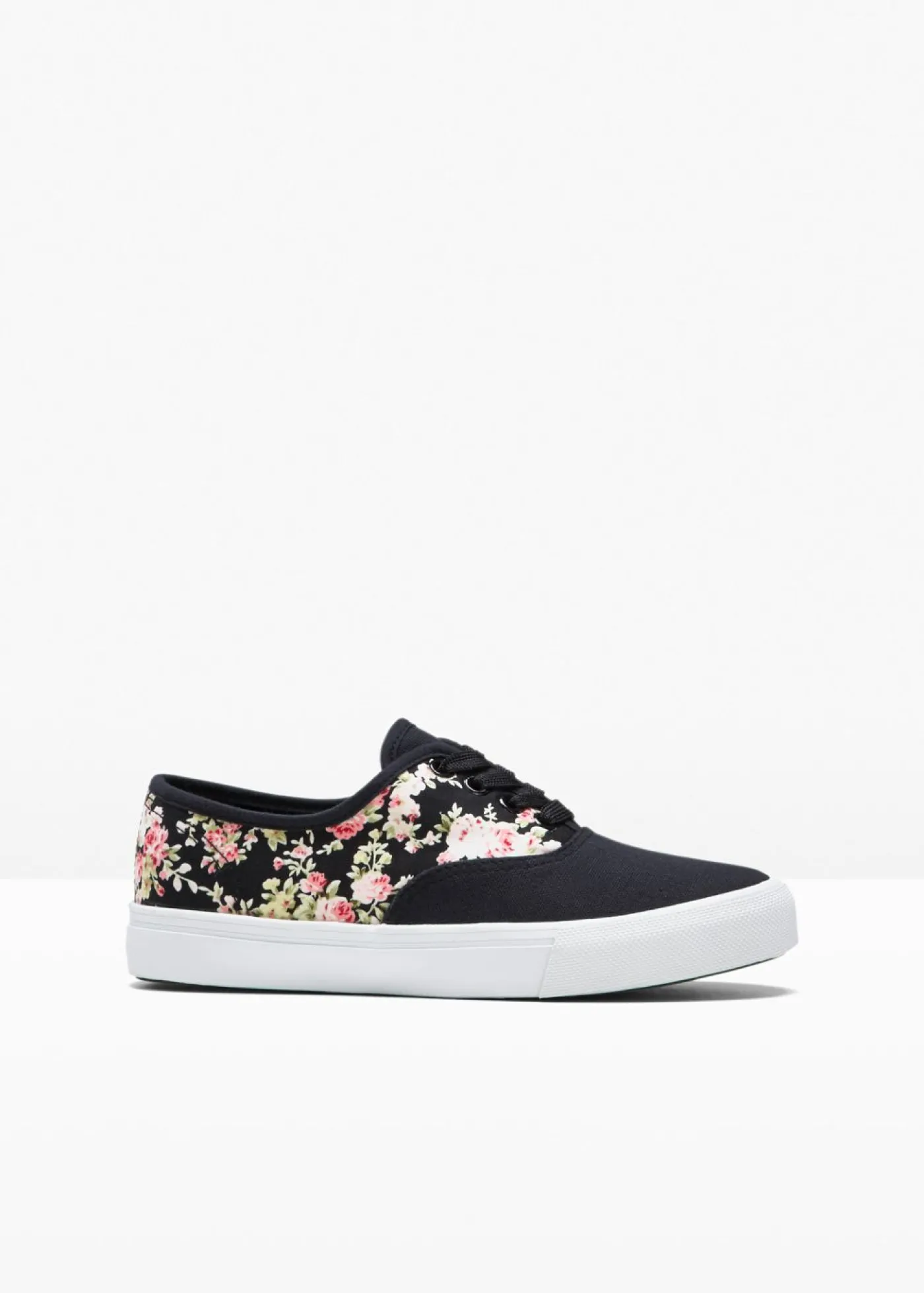 bonprix bonprix Zapatillas de lona de algodón Negro de flores