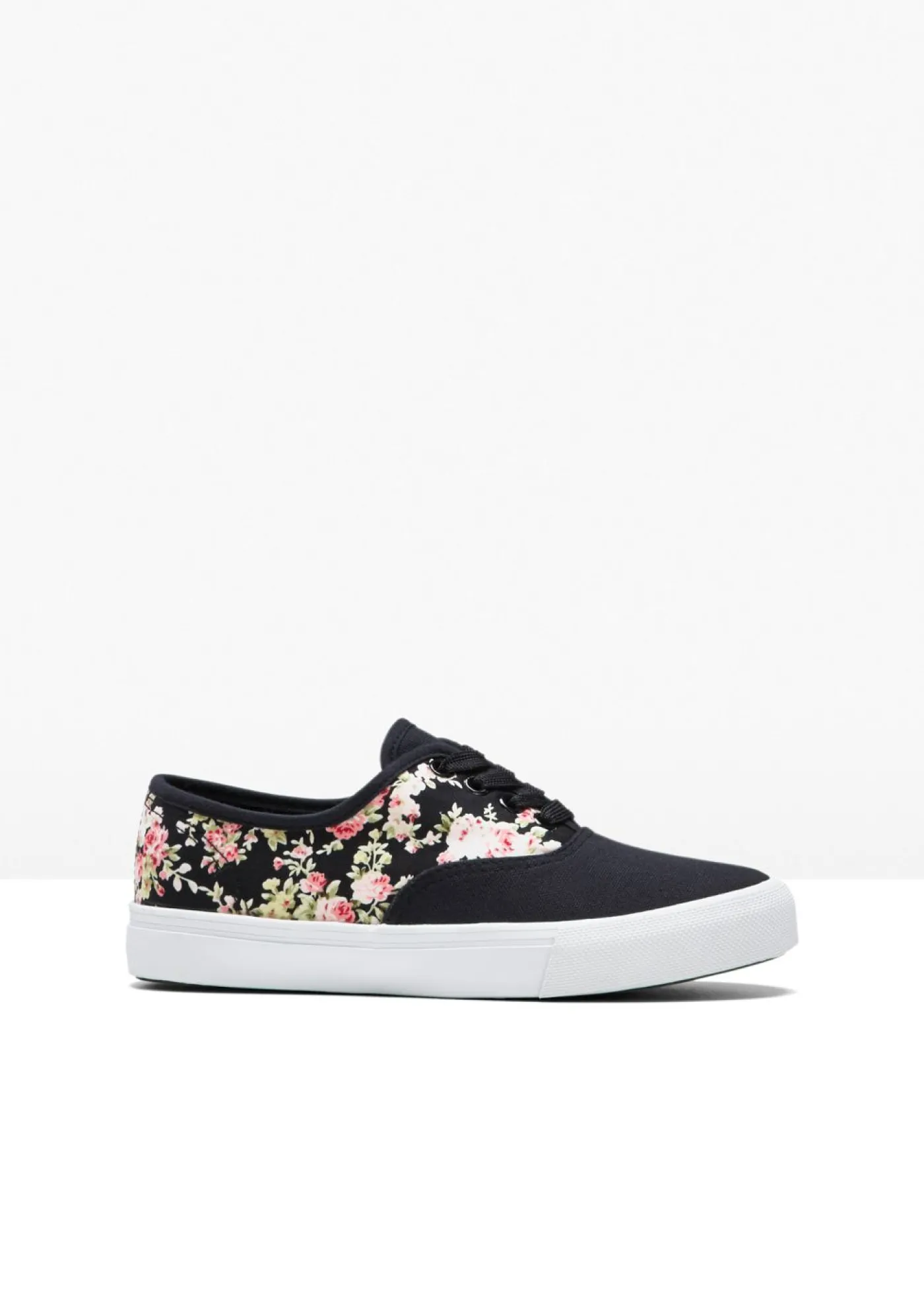 bonprix bonprix Zapatillas de lona de algodón Negro de flores