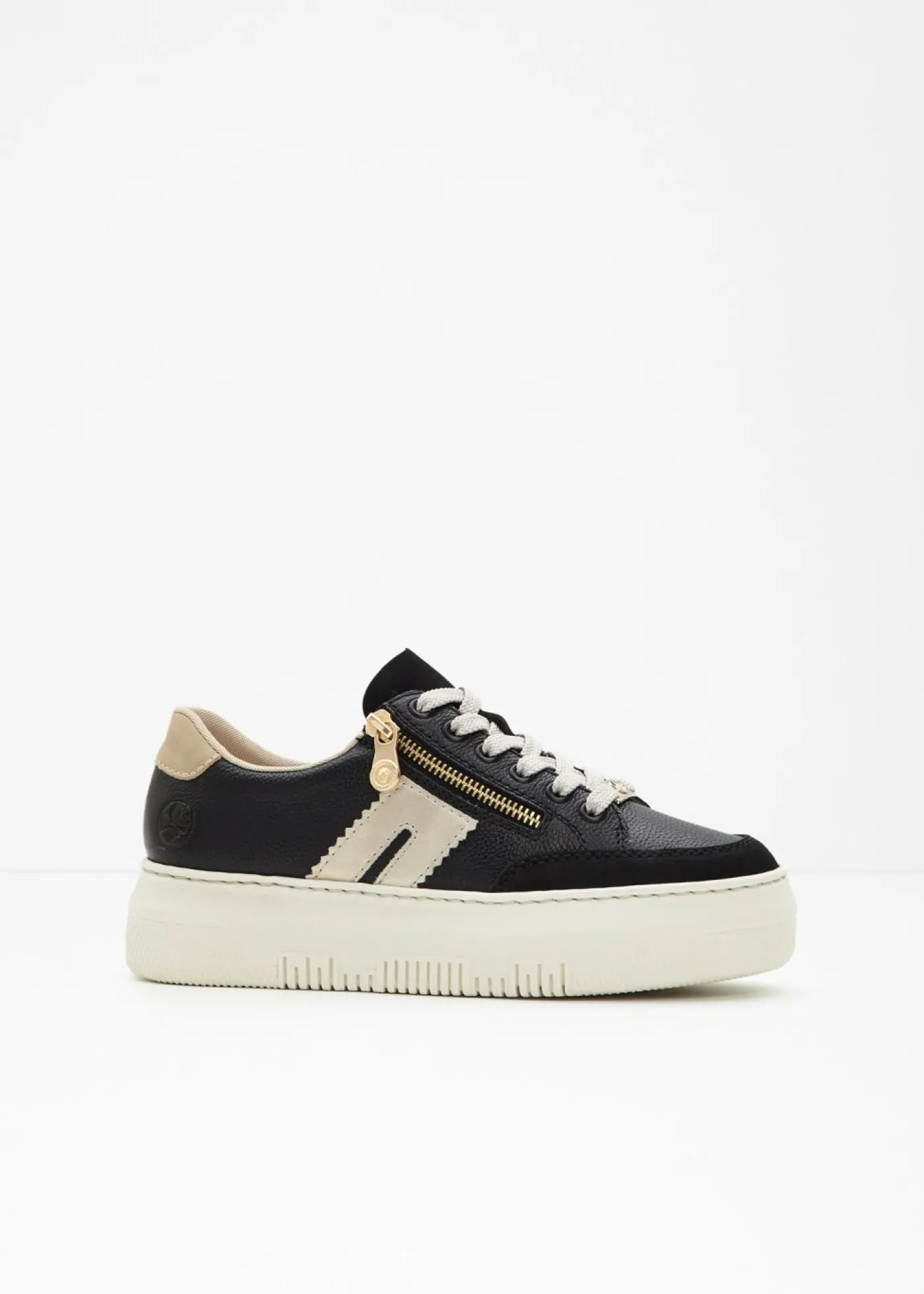 bonprix Rieker Zapatillas deportivas cómodas de Rieker de piel con plataforma Negro Outlet