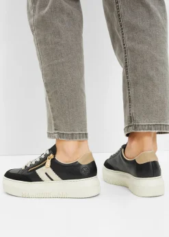 bonprix Rieker Zapatillas deportivas cómodas de Rieker de piel con plataforma Negro Outlet